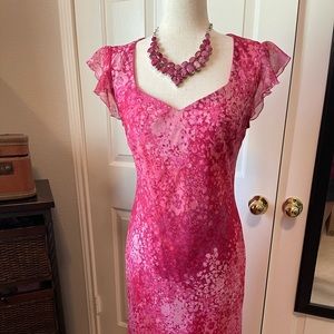 Dressbarn | Sweetheart Chiffon Occasion slip dress | size: 6 | Color: Pink